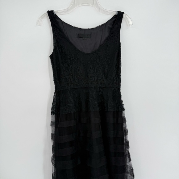 jill stuart Black Floral lace Tank dress size 2 Sleeveless Mesh Skirt Lined - Picture 4 of 9